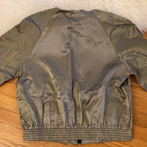 Zara Zip-Front Full-Sleeve Satin Bomber Jacket - Picture 3 of 12